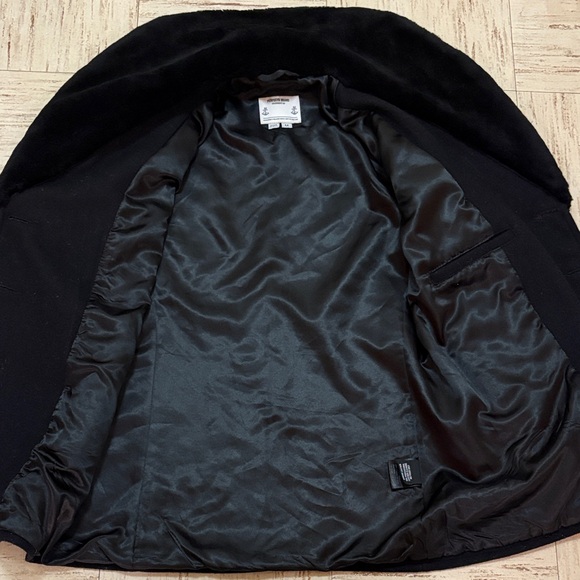 Men's Black Double-Breasted Coat - Picture 6 of 15